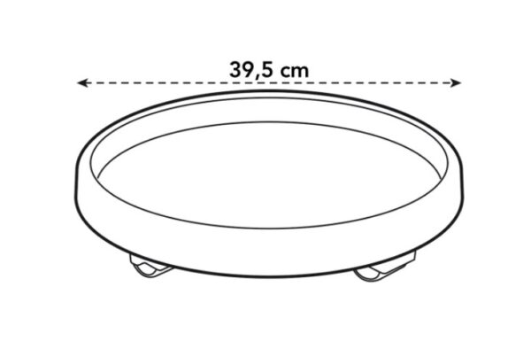 Lillepoti alus ratastega Ø40cm terra