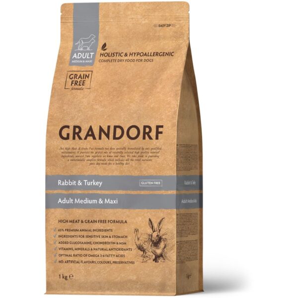 Grandorf kuivtoit jänese- ja kalkunilihaga täiskasvanud koertele, 1kg