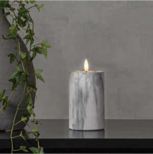 Küünal LED 15×7,5cm marmor
