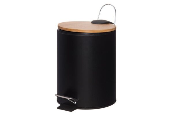 Prügikast Woody pedaaliga 3L must
