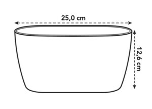 Lillepott Brussels duo 25x13x h12cm valge