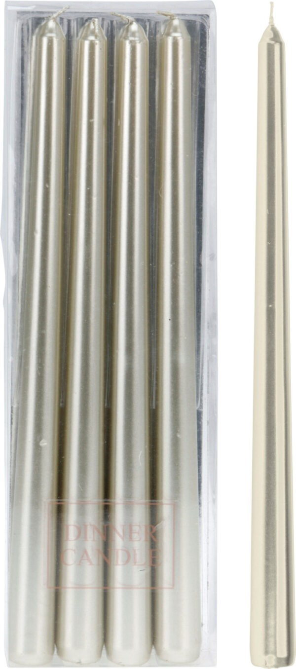 Küünal metallik d2,2x h30cm shampanja 4tk/pk