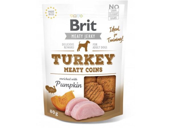 Brit Jerky Turkey Meaty Coins Snack 80g