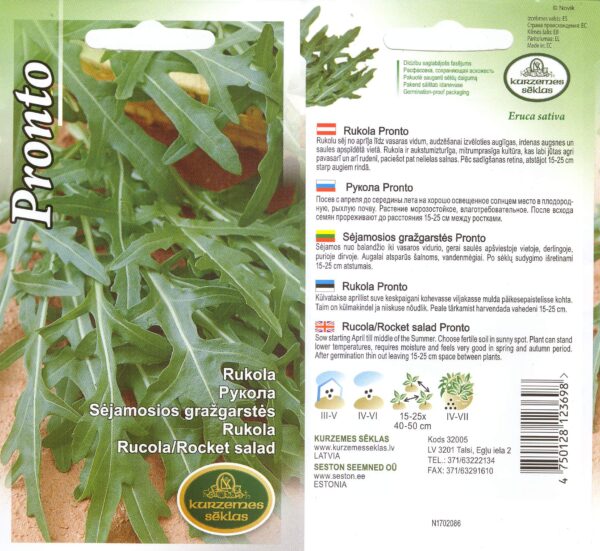 Põld-võõrkapsas (rukola) 'Pronto' 2g