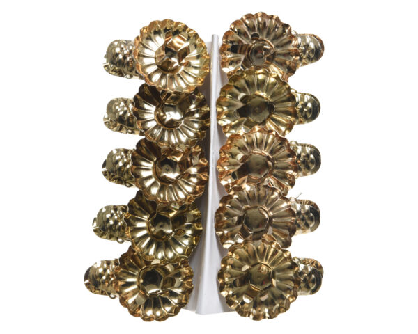 Kuuseküünla hoidja kuldne 5x 5x h3,5cm 10tk/pk