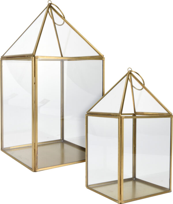 Latern majakujuline 25x12x12cm kuldne