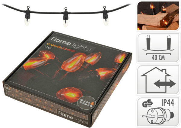 Valguskett leegiefektiga 3,6m 10lampi IP44