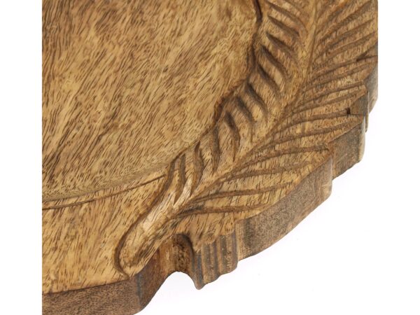 Dekoratiivne taldrik lehtemustriga mangopuust, 30x30x2,5cm