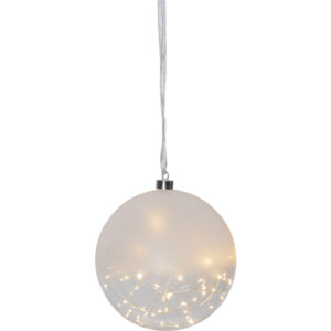 Klaaskuul riputatav soe valge 50LED 20cm