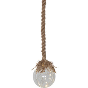 Klaaskuul köiega 10cm 15LED 1,4m patareiga