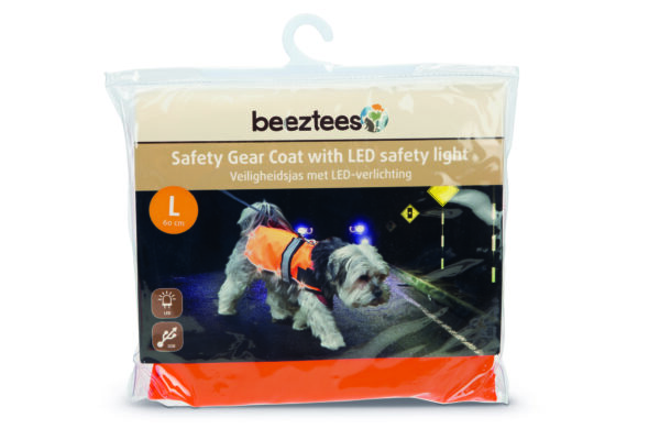 Beeztees ohutusvest koerale 60cm oranz l led tuled + usbga laetav
