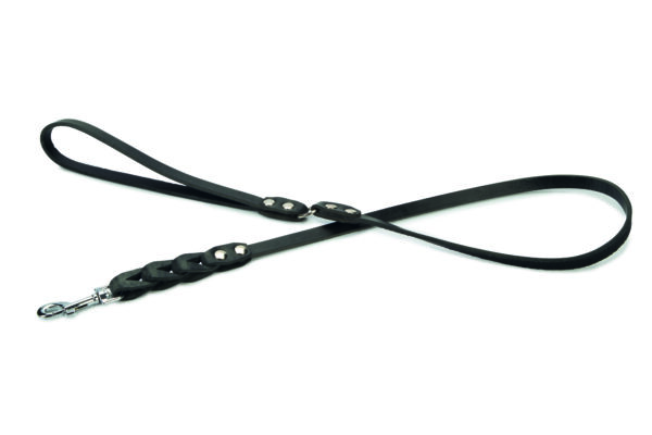 Beeztees jalutusrihm koerale 110cm x12mm must nahast connex