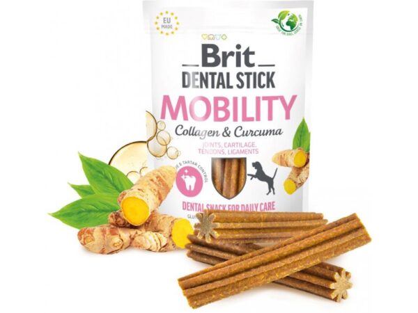 Närimispulgad koertele Brit Dental Stick Mobility Curcuma&Collagen 7tk