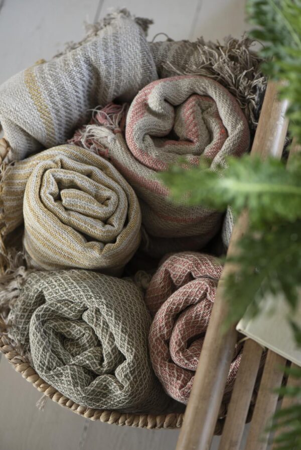 Pleed triibuline 130x160cm kollane