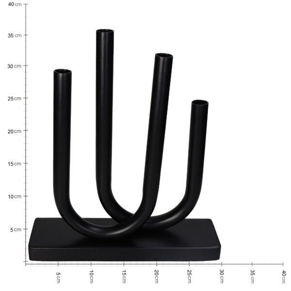 Küünlajalg 4le küünlale 36x9x31cm must