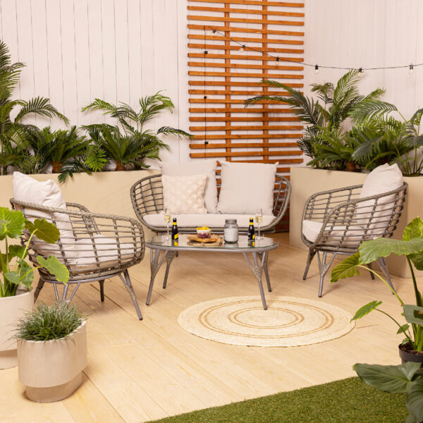 Aiamööbli Evora Wicker komplekt 145x75x83cm oliiviroheline