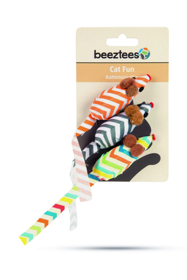 Beeztees mänguhiired 3tkx4cm triibulised kassile