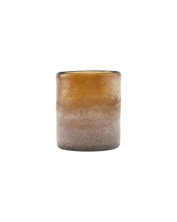 Küünlahoidja Mist d9,5x h11,5cm pruun klaasist