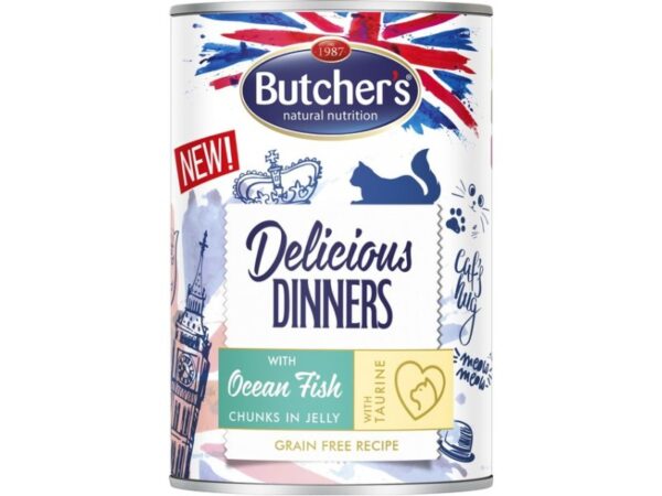 Butchers Delicious Dinners konserv  kassile ookeanikalatükkidega, 400g