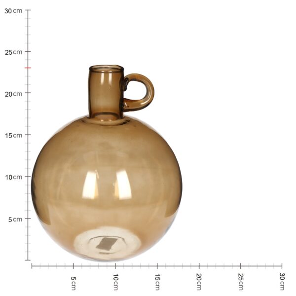 Klaasvaas ümar 20x20x23cm pruun