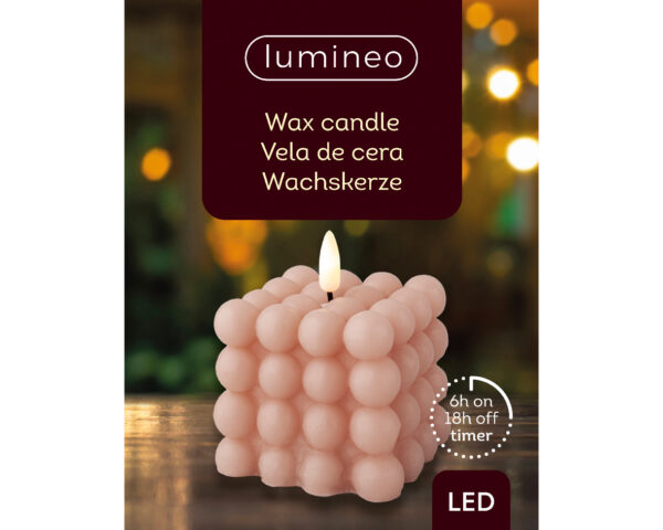 Küünal LED t.roosa d7,5x h9,5cm soe valge, pat.