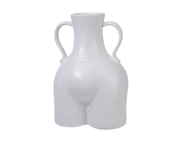 Vaas Naine 14x 10x h20,5cm valge sangadega