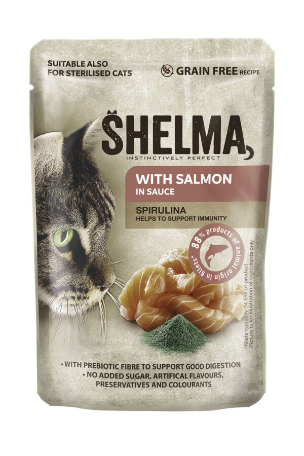 Shelma kassieine lõhefileed spirulinaga kastmes 85g