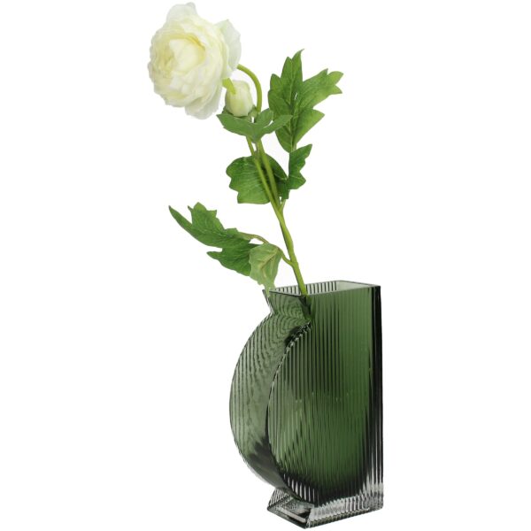 Klaasvaas kumerus 12x6x20cm roheline