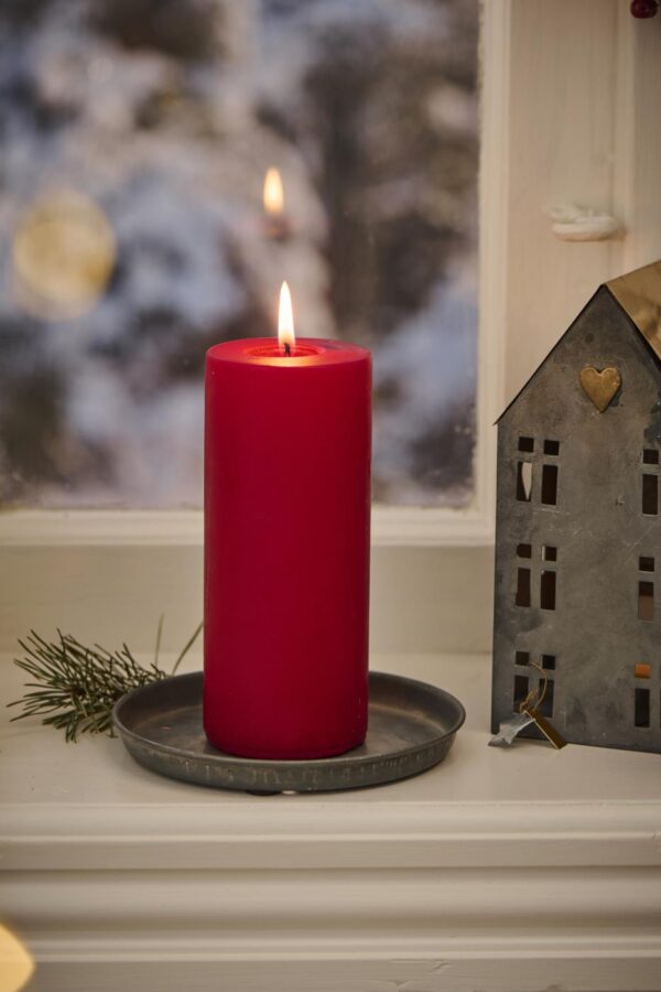 Küünal h15x d6cm tumepunane