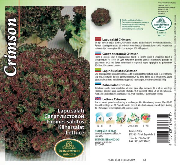 Lehtsalat 'Lollo Rossa' 1g