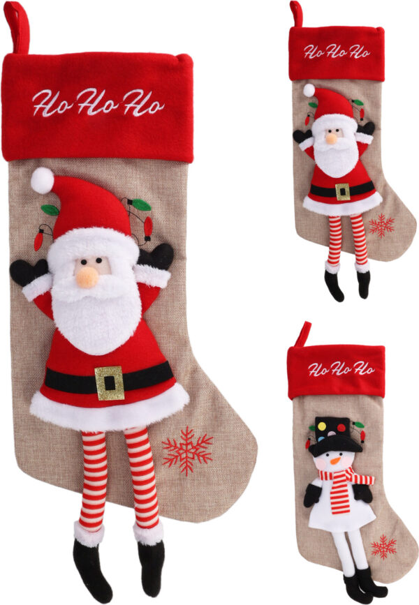 Jõulusokk päkapiku/lumememmega 55x29x4cm punane 1tk, erinevad