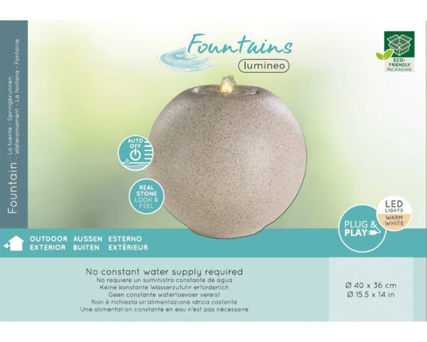 Purskkaev d40cm h36cm LED beež