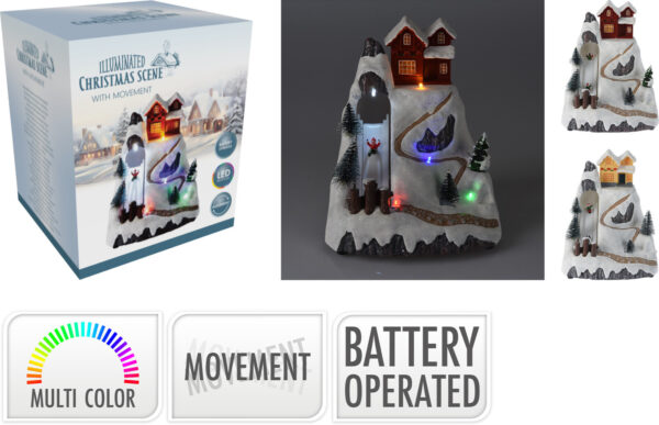 Deko maja, liugu laskva lapsega h21cm liikuv, pat.