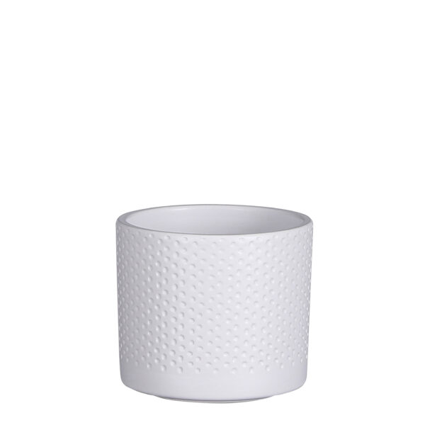 Lillepott Era reljeefne Ø10x h9cm valge