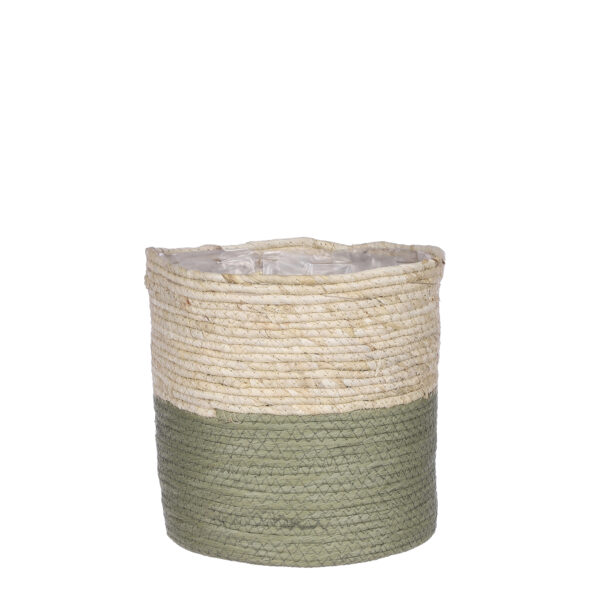 Punutud korv Rachel roheline/pruun h25x d25cm