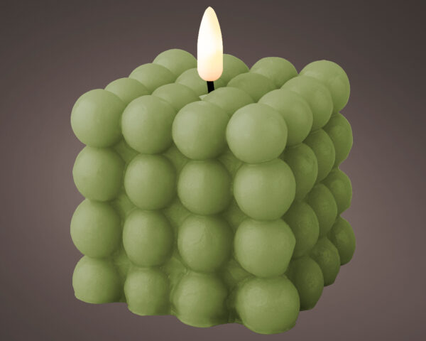 Küünal LED t.roheline d7,5x h9,5cm soe valge, pat.