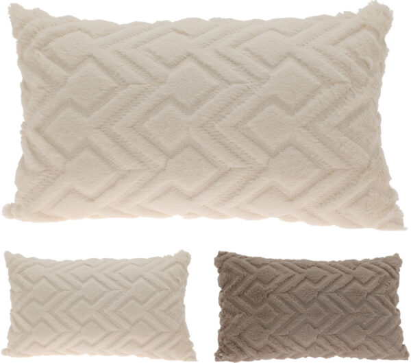 Dekoratiivpadi reljeefne mix 50x30cm valge/pruun, 1tk