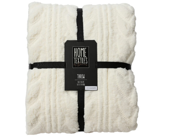 Pleed mustriga 130x150cm valge