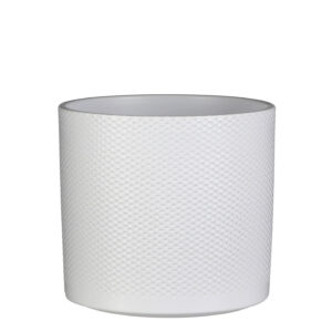 Lillepott Era reljeefne Ø23x h21,5cm valge