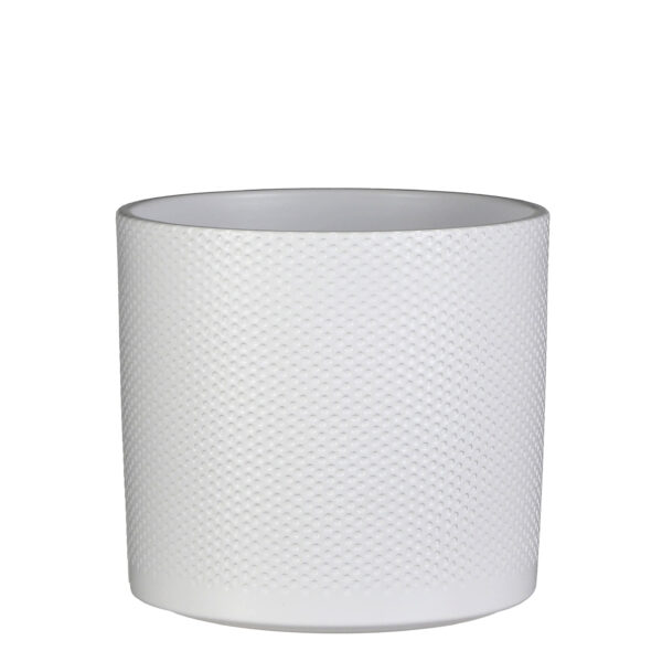 Lillepott Era reljeefne Ø23x h21,5cm valge