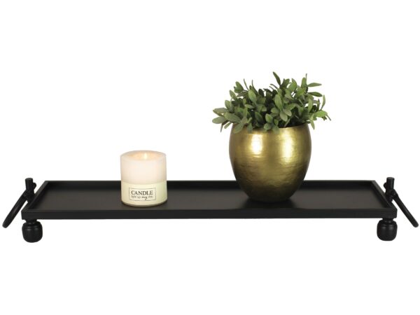 Kandik metallist 77x23x11cm must jalgadel