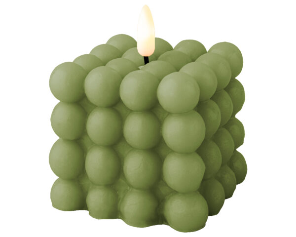 Küünal LED t.roheline d7,5x h9,5cm soe valge, pat.