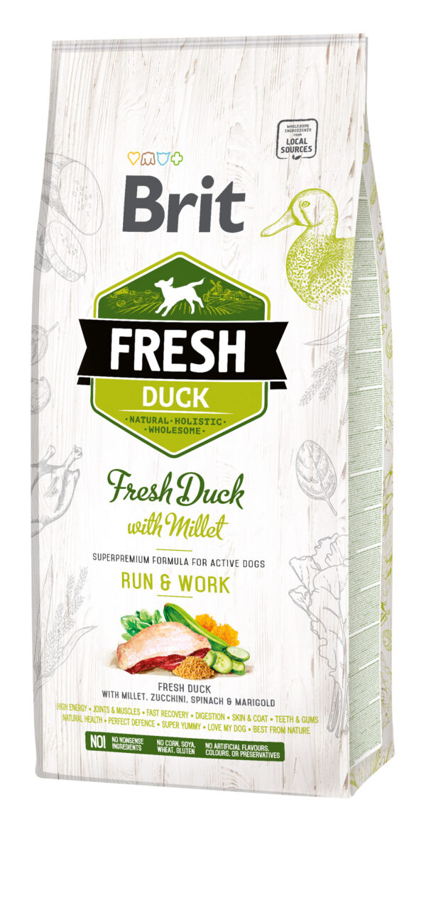 Brit Fresh Duck & Millet Adult Run & Work koeratoit 12 kg