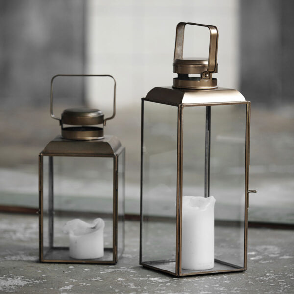 Latern Vintage messing h26cm, laius 14cm