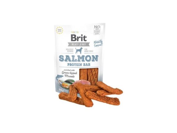Brit Jerky Salmon Protein Bar Snack 80g