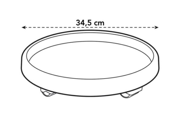 Lillepoti alus Uni ratastega 35cm terra