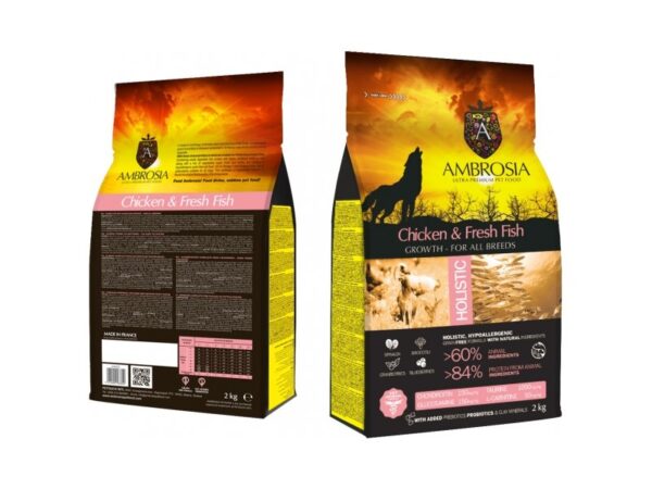 Ambrosia kuivtoit kutsikale värske kala ja kanaga 2kg