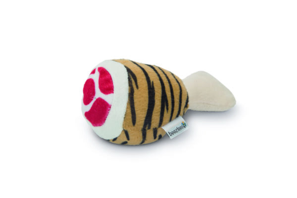 Beeztees koeramänguasi 12.5cm plüüsist kanakoib tiigri mustriga