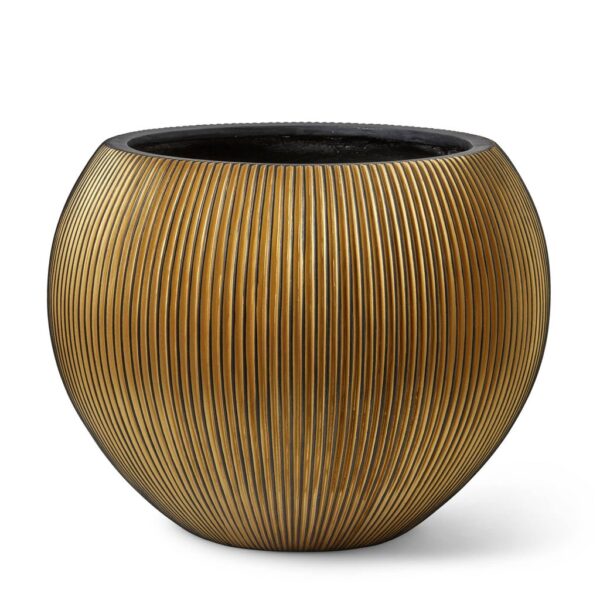 Lillepott Groove 63x51cm must/kuldne