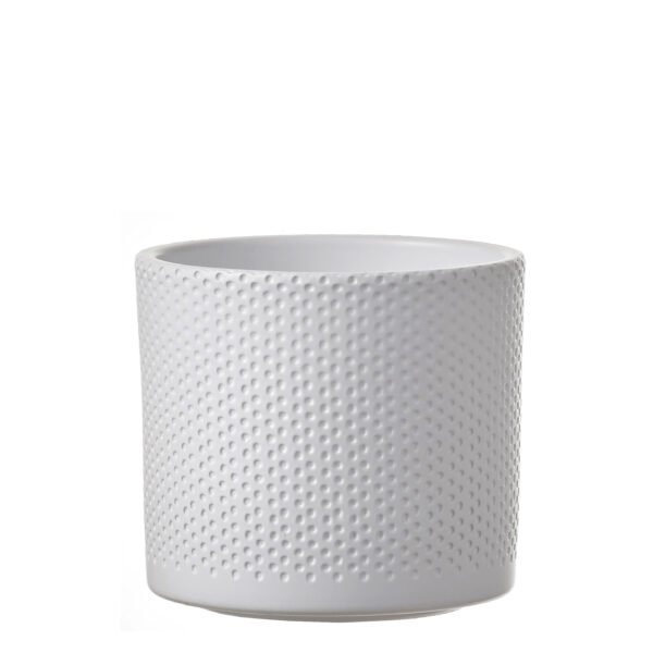 Lillepott Era reljeefne Ø15x h13cm valge